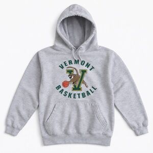 University of Vermont Basketball Hoodie Gray Pullover Collegiate Sweatshirt S